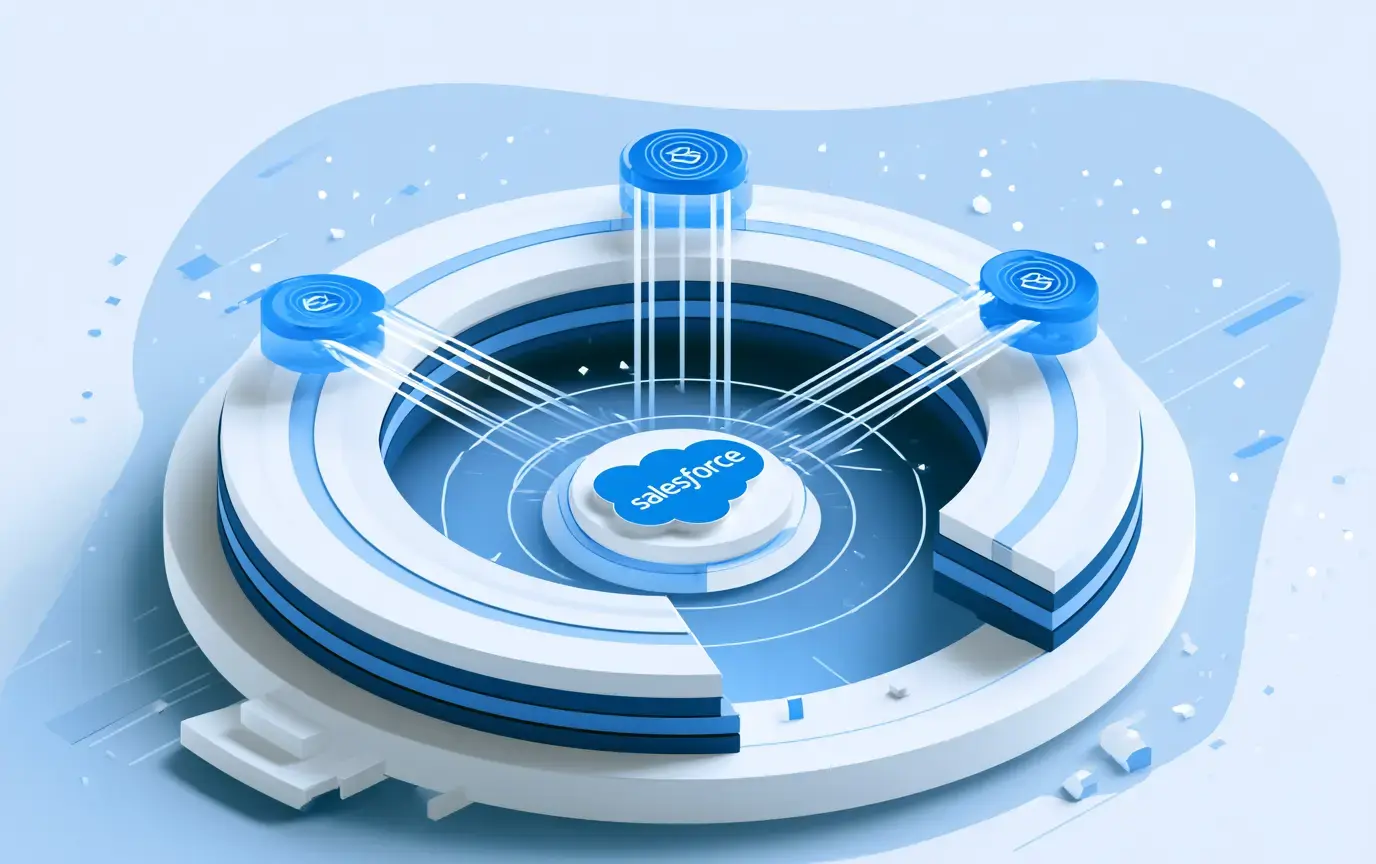 Abstract illustration guiding mortgage lenders toward credit bureau integration solutions and discovery call next steps