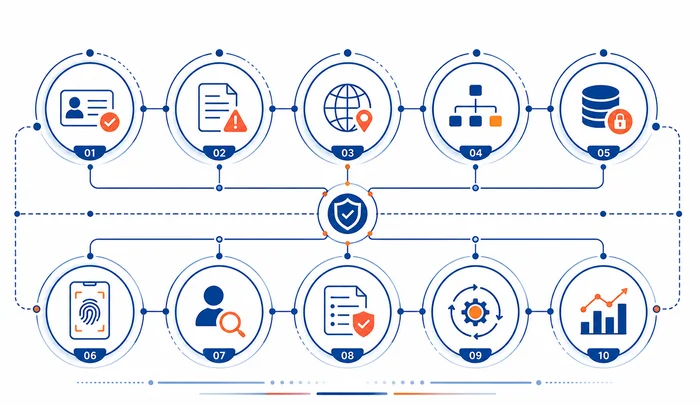 KYC trends and challenges diagram for lenders showing digital onboarding, beneficial ownership, synthetic fraud, and 2026 regulatory demands