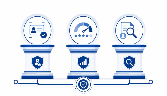 Diagram showing KYC three-pillar framework of CIP, CDD, and Enhanced Due Diligence obligations for lenders under BSA compliance