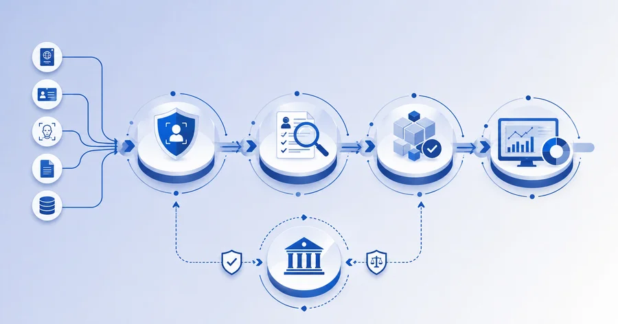 KYC for lenders compliance framework showing customer identification due diligence transaction monitoring and 2026 regulatory demands
